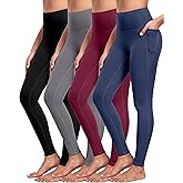 5Packs High Waist Yoga Pants with Pockets Tummy Control for Women'S Workout & Running Leggings Basic Minimalist Women'Swear