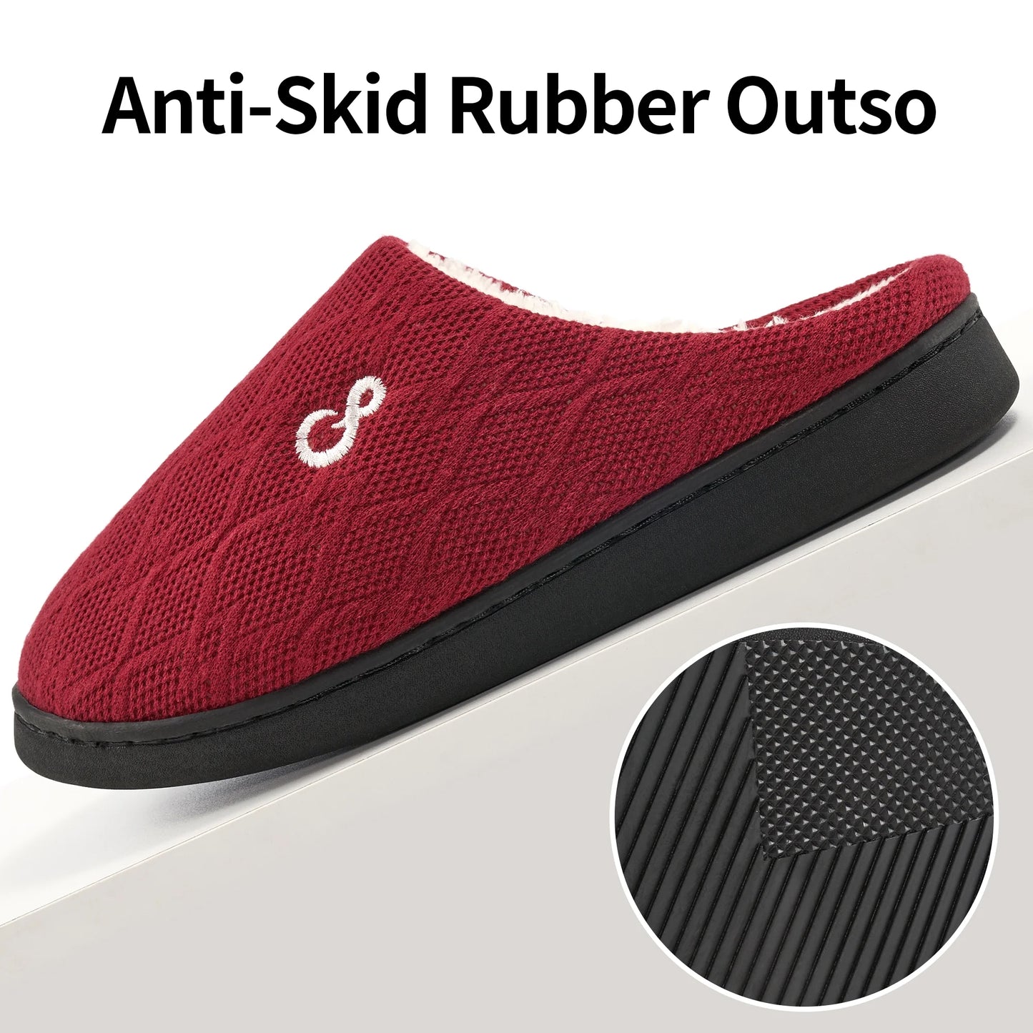 Womens Slippers: House Shoes Memory Foam Non-Slip Fuzzy Faux Fur Indoor Outdoor Winter Slippers for Women