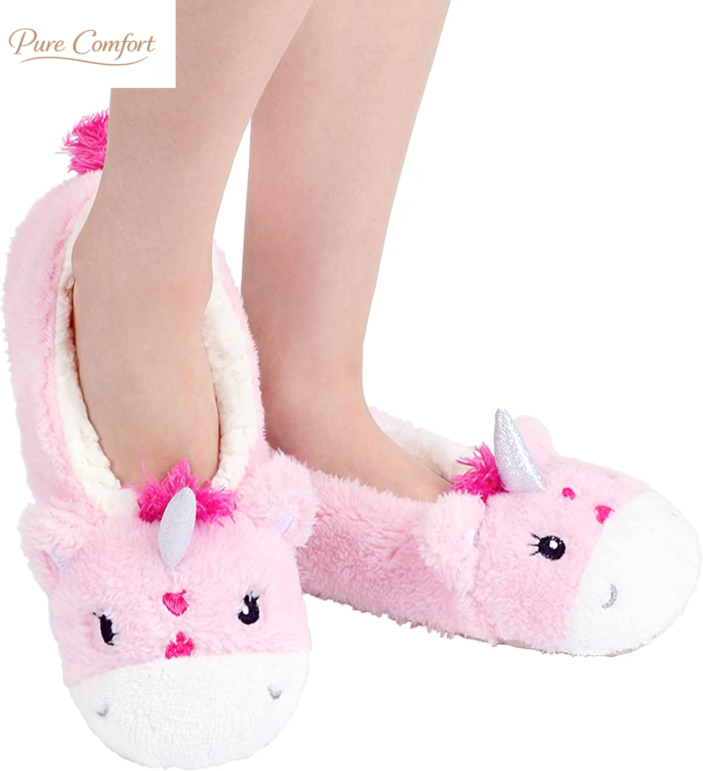Womens Animal Thick & Warm Slipper Socks with Non Slip Grippers on Bottoms, Character House Shoes, Novelty Slippers for Ladies
