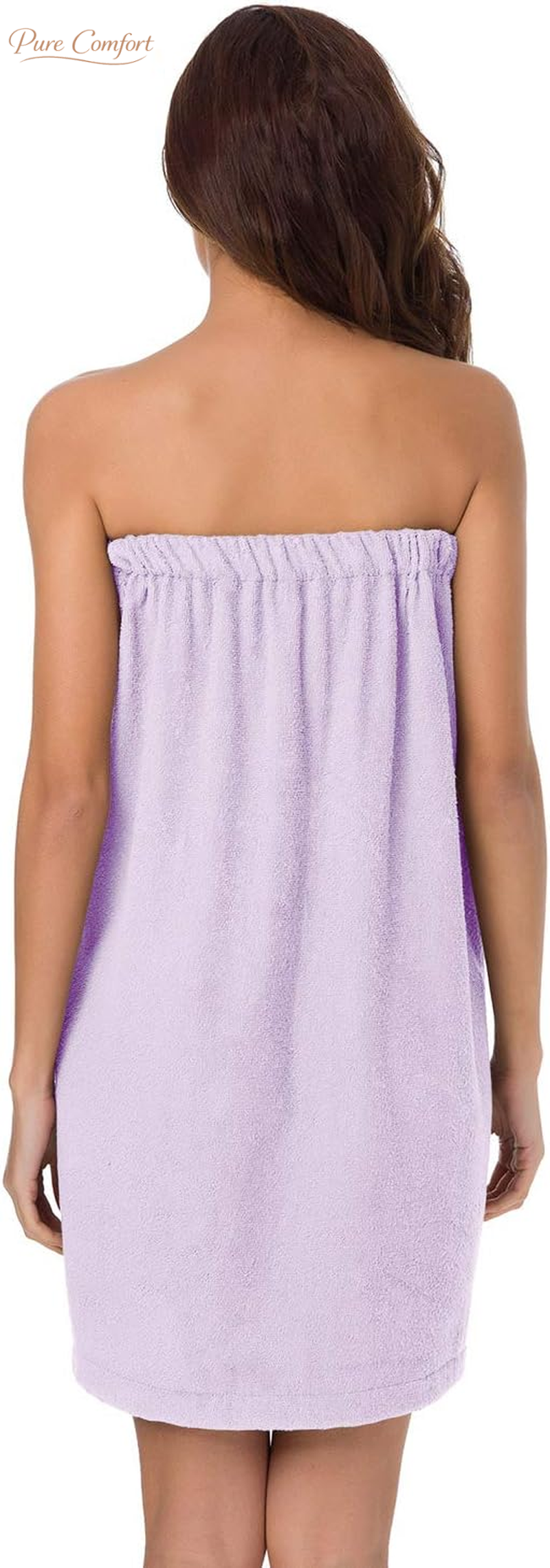 Women Bath Towel Wrap Robe, Soft Cotton Terry Spa Cloth, Plush Adjustable Closure for Shower, Travel, Pool, Gym