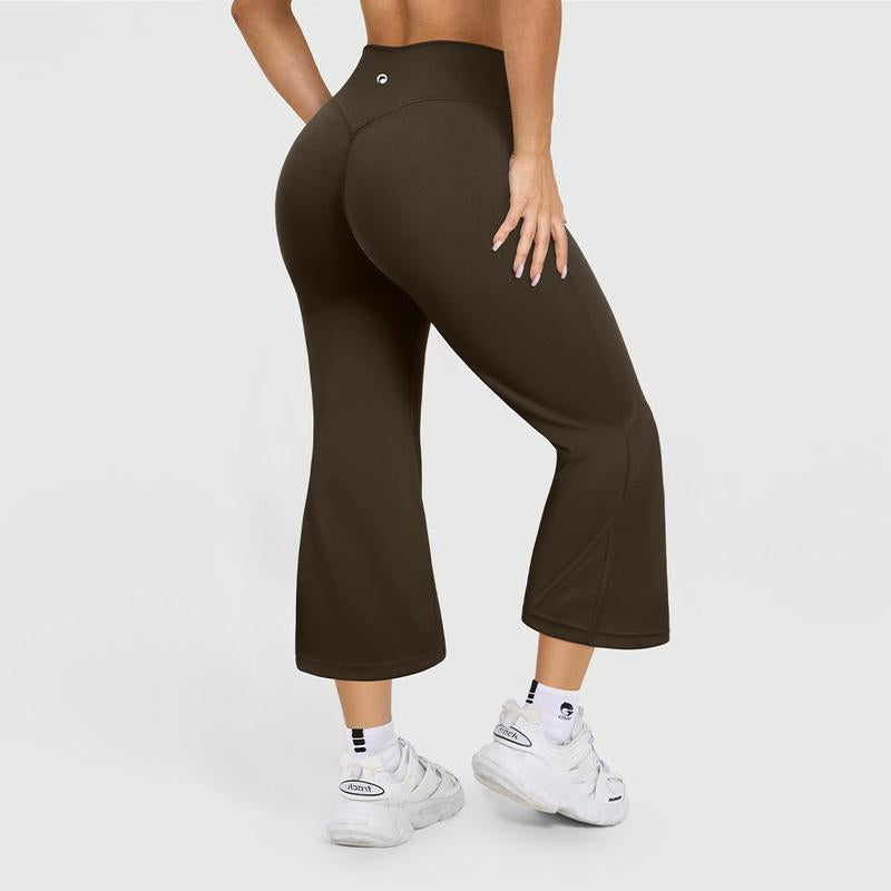 OQQ Women'S Casual Pants Soft Wide Leg Cropped Flare Pants for Women High Waist Comfortable and Elastic Relaxed Trousers