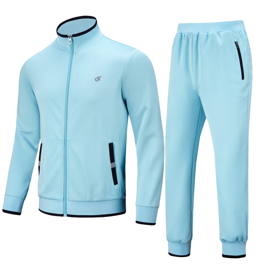 Men'S Tracksuits Sweatsuits for Men Set Track Suits 2 Piece Casual Athletic Jogging Warm up Full Zip Sweat Suits Grayblue S