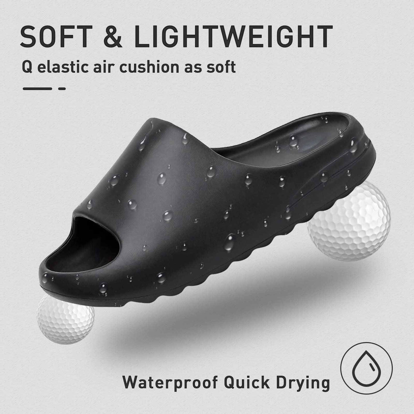 Unisex Slides Sandals Soft Thick Sole Non-Slip Pillow Sandals House Slides for Women Men