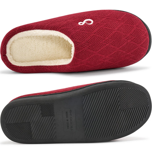 Womens Slippers: House Shoes Memory Foam Non-Slip Fuzzy Faux Fur Indoor Outdoor Winter Slippers for Women