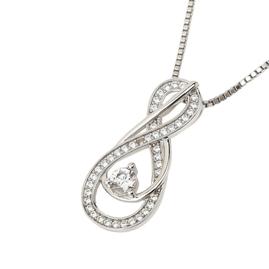 Clear Diamond Infinity Birthstone Necklace - April Gemstone