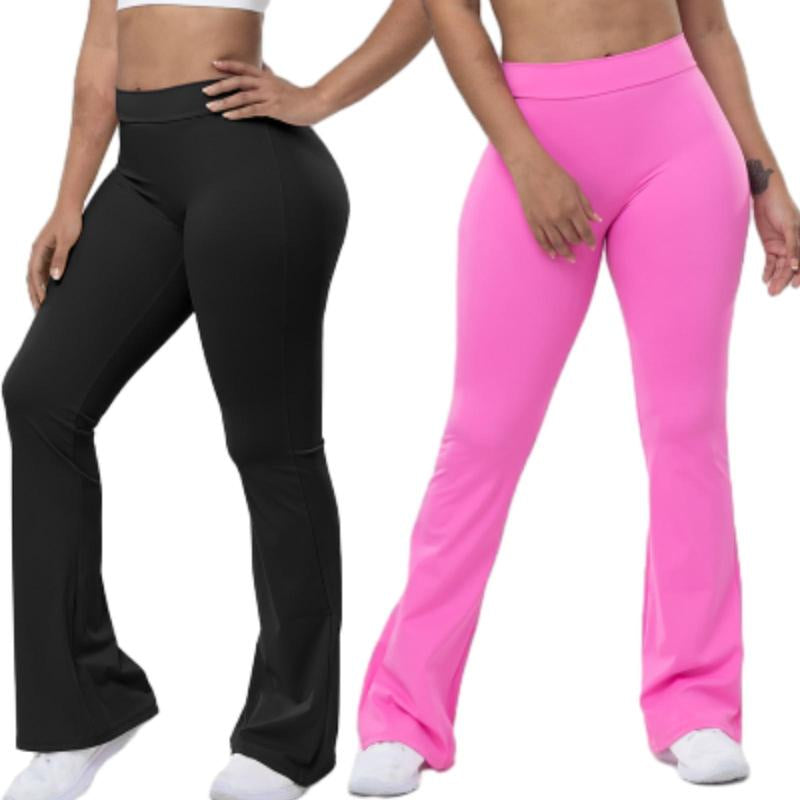 Arsoxy Women V Back Scrunch Butt Flared Leggings Soft High Waisted Booty Tights Workout Gym Flare Yoga Pants