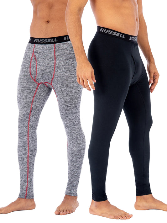 Adult Mens & Big Mens L2 Active Performance Base Layer Thermal Pant, 2-Pack, Sizes M-5XL