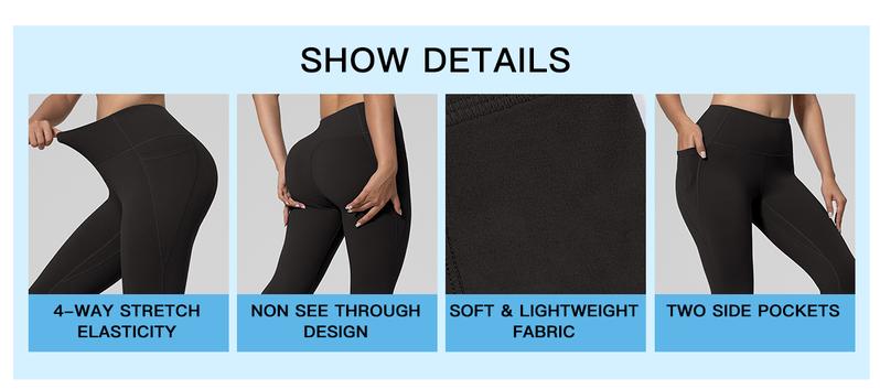 【Local Shipping 】CHRLEISURE 6-PACK High Waist Pants with Pockets Running Yoga Leggings for Women Workout Leggings with Pockets