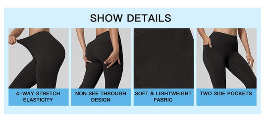 【Local Shipping 】CHRLEISURE 6-PACK High Waist Pants with Pockets Running Yoga Leggings for Women Workout Leggings with Pockets
