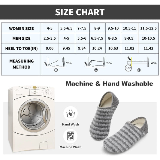 Mens Cozy Memory Foam Slippers Womens Slip on Warm House Slippers Grey