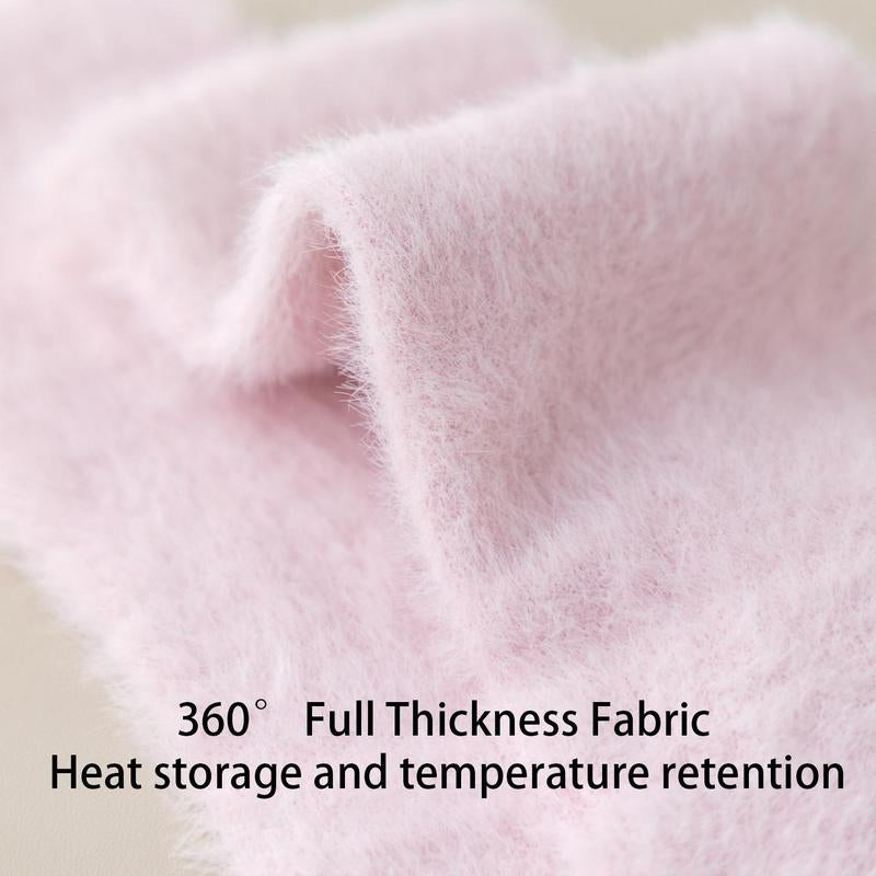 5-Pack Women'S Cute Heart-Shaped Socks 5-Packs Smooth Fluffy Warm Mid-Calf Comfortable Multi-Piece Basic Style for Autumn Winter Wear Bright Plush Socks