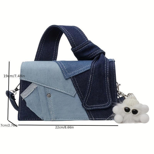 Women Quilted Denim Crossbody Evening Chain Shoulder Bag