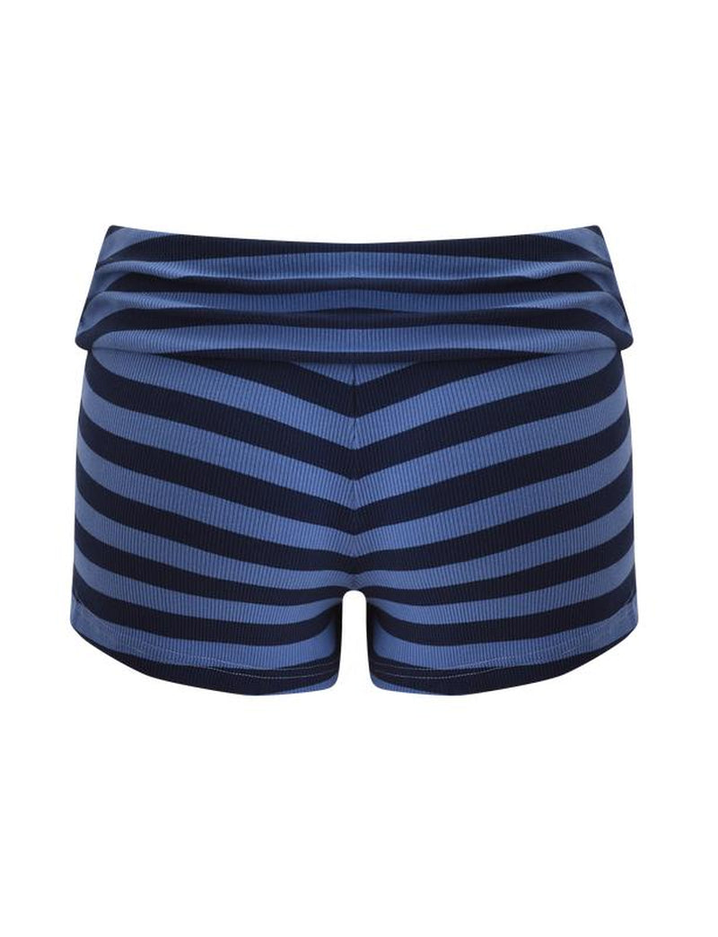 CERYS RIB SHORT - BLUE NAVY STRIPE