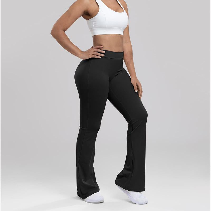 Arsoxy Women V Back Scrunch Butt Flared Leggings Soft High Waisted Booty Tights Workout Gym Flare Yoga Pants