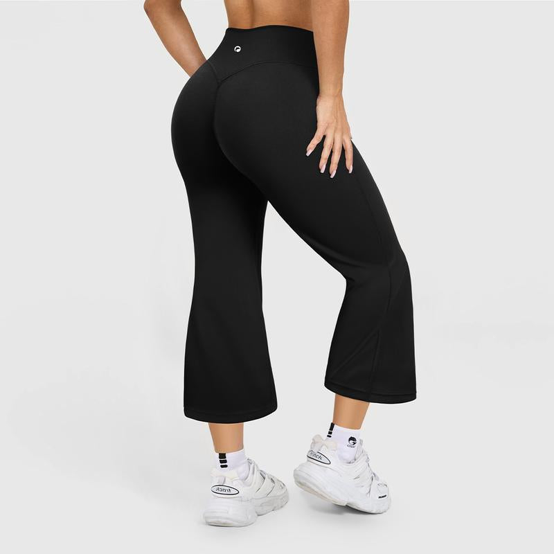 OQQ Women'S Casual Pants Soft Wide Leg Cropped Flare Pants for Women High Waist Comfortable and Elastic Relaxed Trousers