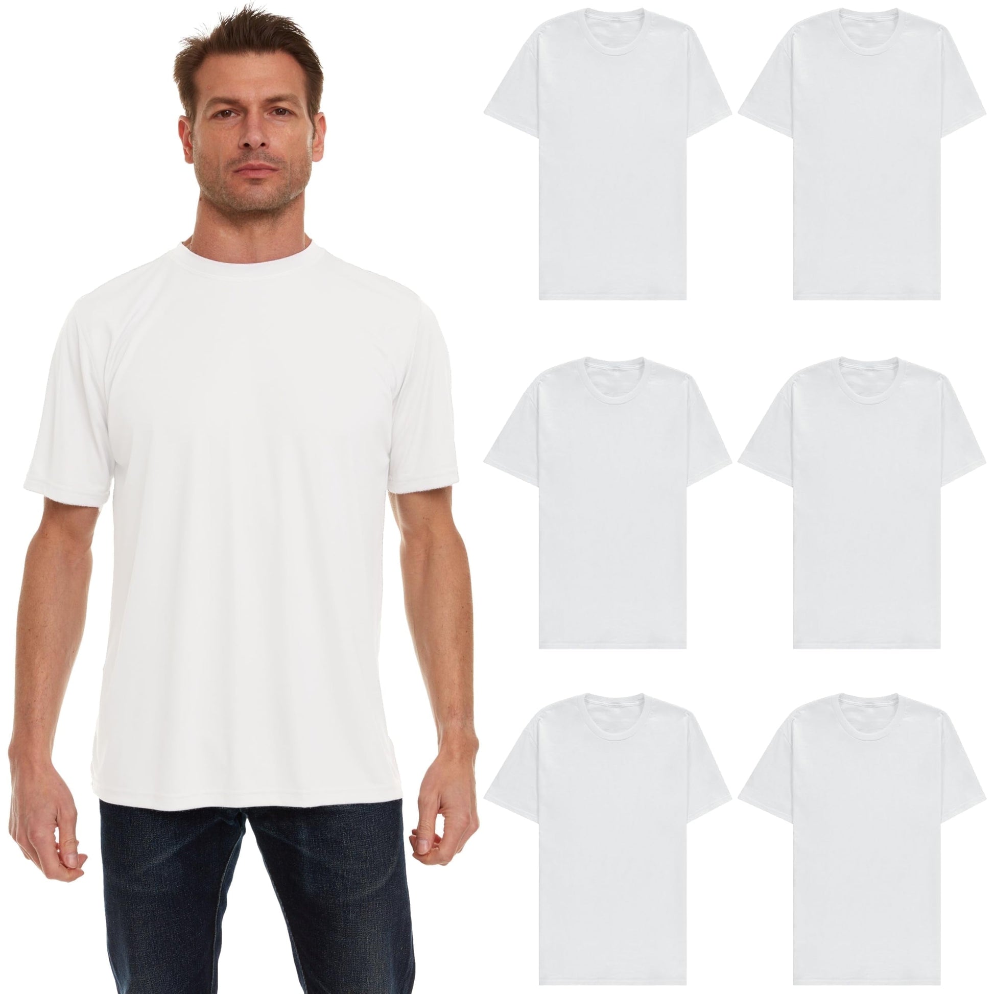 Men’S Cotton T-Shirt 6 Pack, Big Tall Short Sleeve Lightweight Tees for Men, Packs of Bulk T-Shirts (5X-Large)