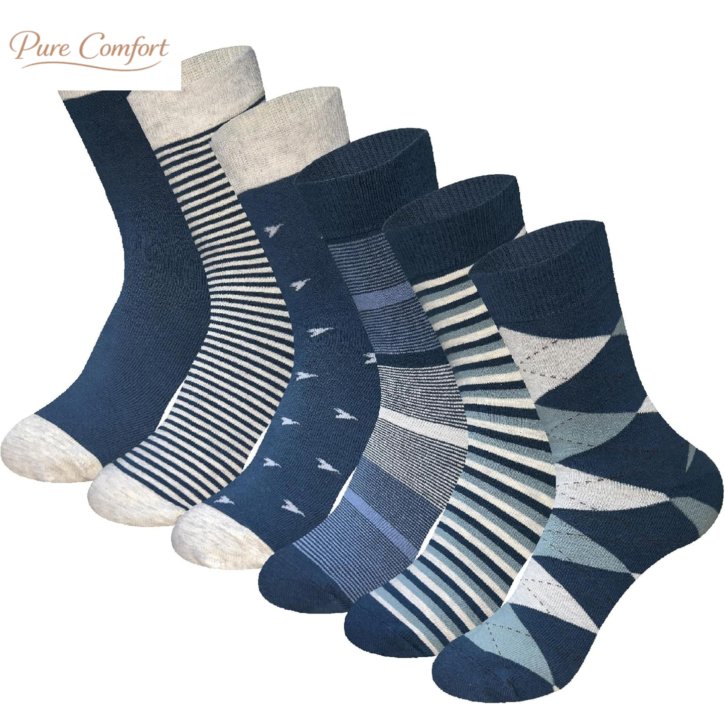 Mens Dress Socks Combed Anti-Pilling Cotton Calf Length Moisture Wicking Odor Control Casual Crew Socks for Men