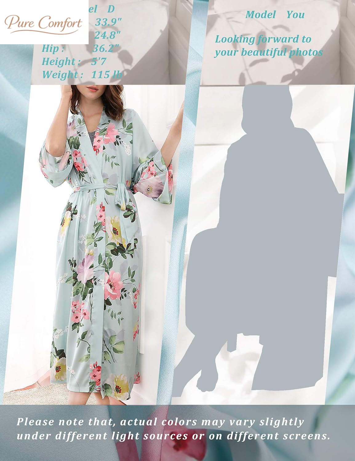 Long Soft Lightweight Silky Kimonos Robes for Women, Luxury Japanese Floral Womens Kimono Robe
