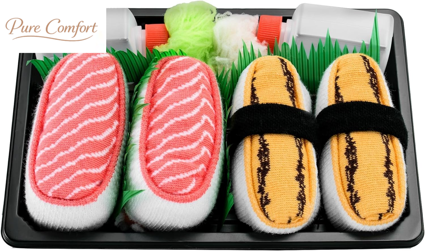 - Men'S Women'S - Sushi Socks Box Salmon Tamago - 2 Pairs
