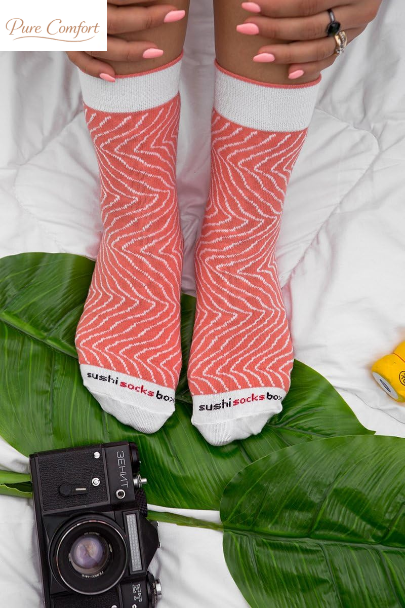 - Men'S Women'S - Sushi Socks Box Salmon Tamago - 2 Pairs