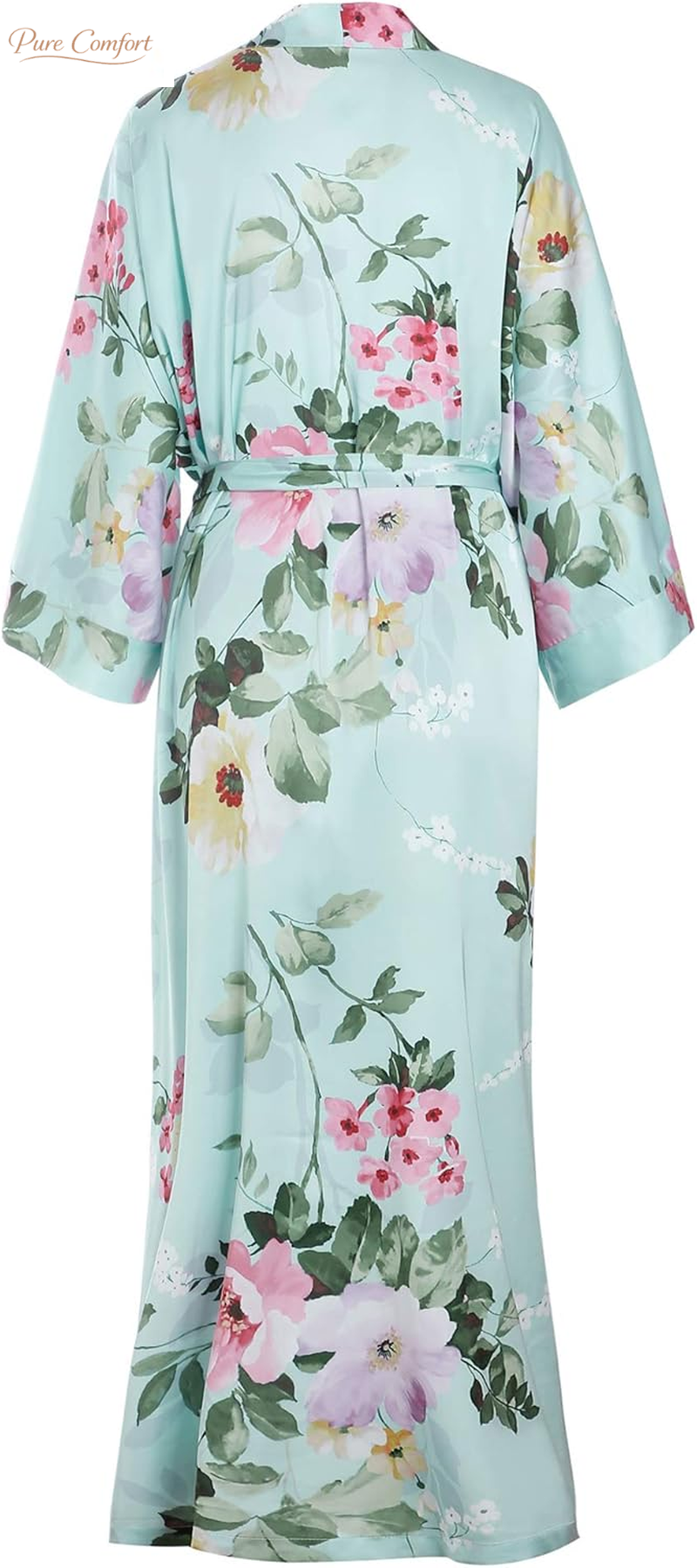 Long Soft Lightweight Silky Kimonos Robes for Women, Luxury Japanese Floral Womens Kimono Robe