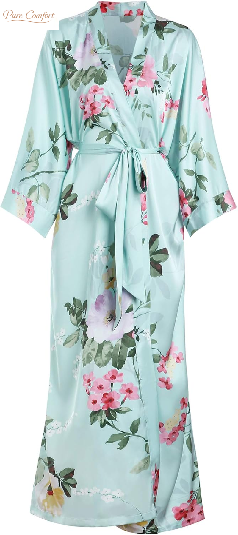 Long Soft Lightweight Silky Kimonos Robes for Women, Luxury Japanese Floral Womens Kimono Robe