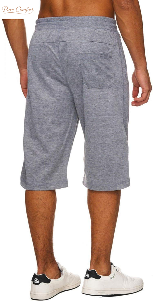 Mens Elastic Waist Drawstring Workout Gym Joggers 3/4 Shorts Summer Casual Sweat Short Pants with Pockets