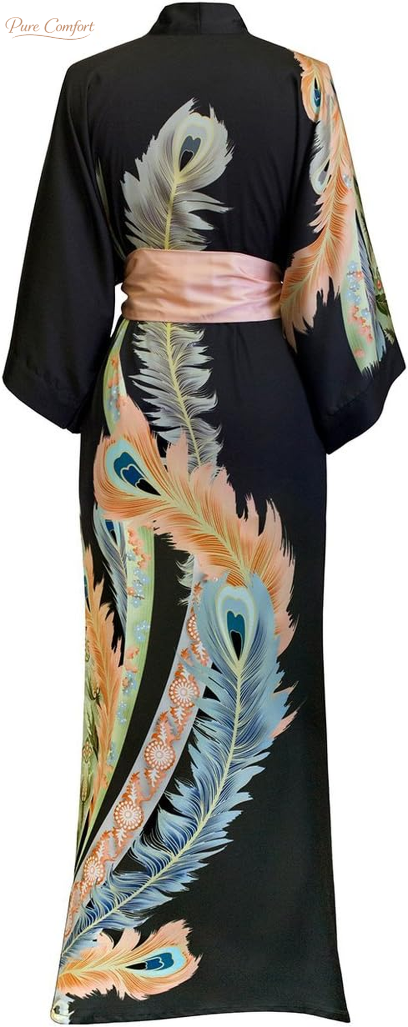 Luxury Kimono Robe for Women | Long Floral Robe | Original Design | Removable Waist Tie Closure