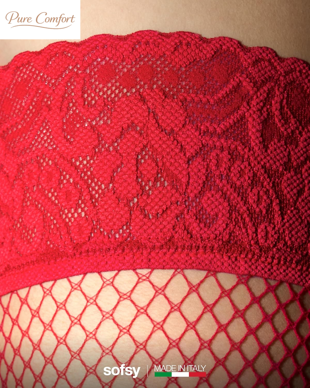 10-Year Hosiery Craftsmanship - Italian-Made Fishnet Stockings for Women | Soft Dual Silicone Lace Top Thigh Highs