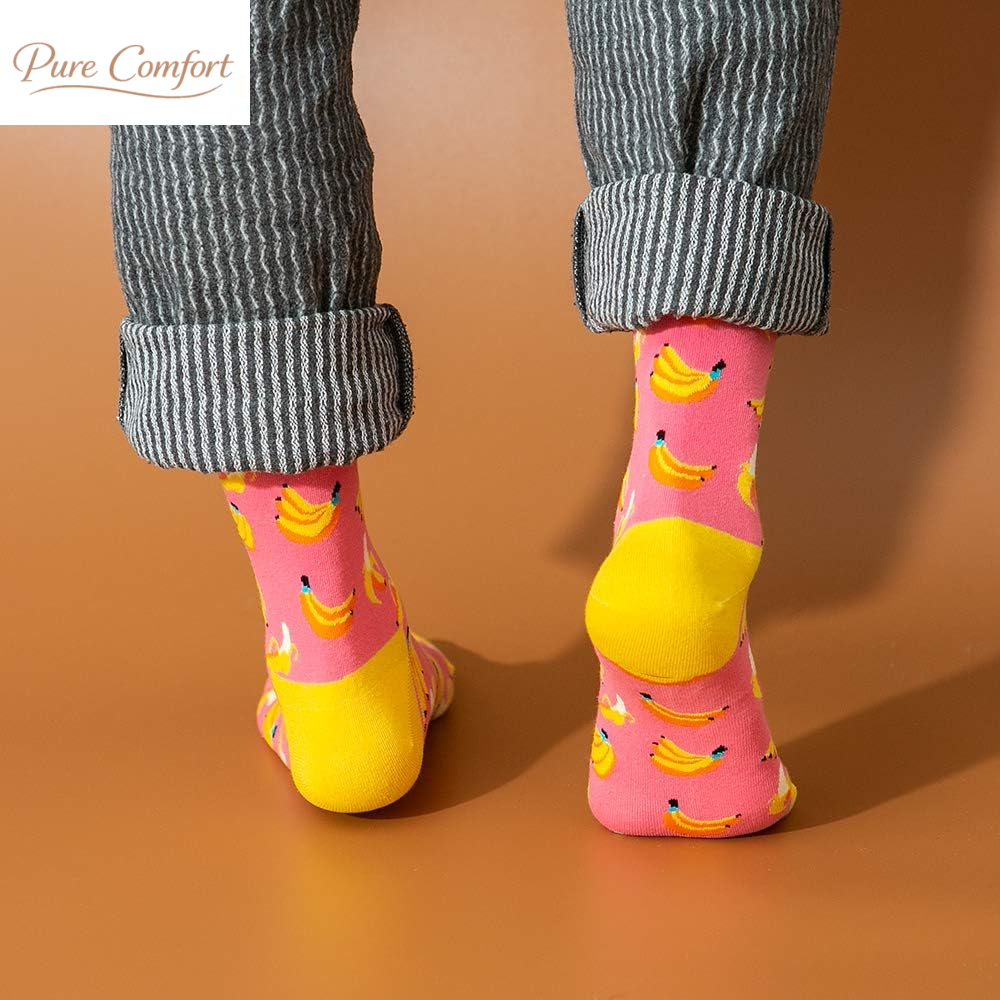 Mens Dress Socks Funny Fun Colorful Crazy Funky Crew Socks for Men Novelty Happy Cotton Size 9-12