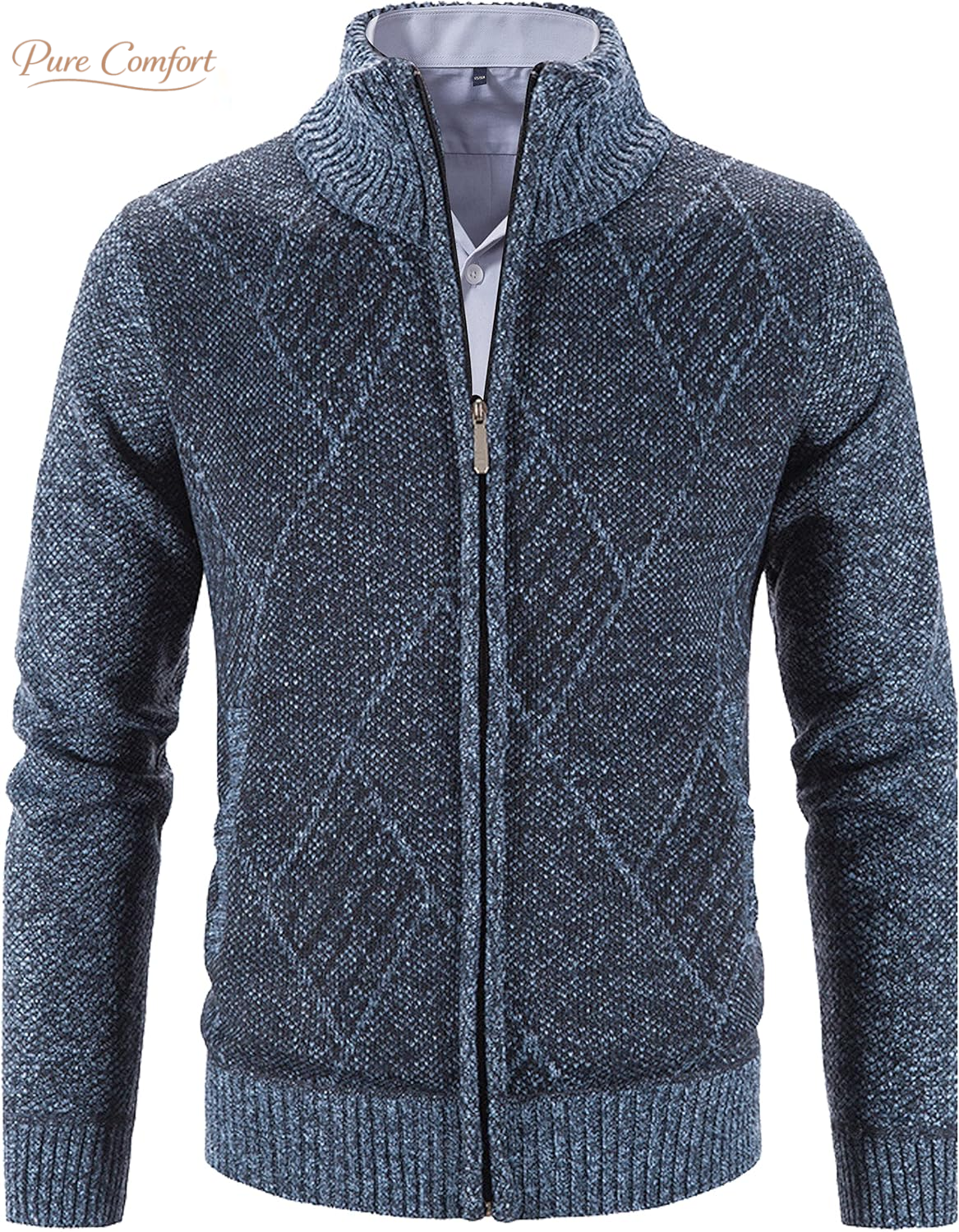 Men'S Cardigan Sweaters Casual Full Zip Sweaters Knitted Cardigan with Pockets
