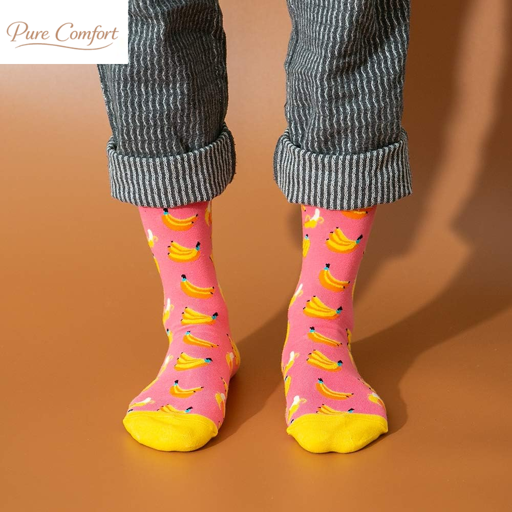 Mens Dress Socks Funny Fun Colorful Crazy Funky Crew Socks for Men Novelty Happy Cotton Size 9-12