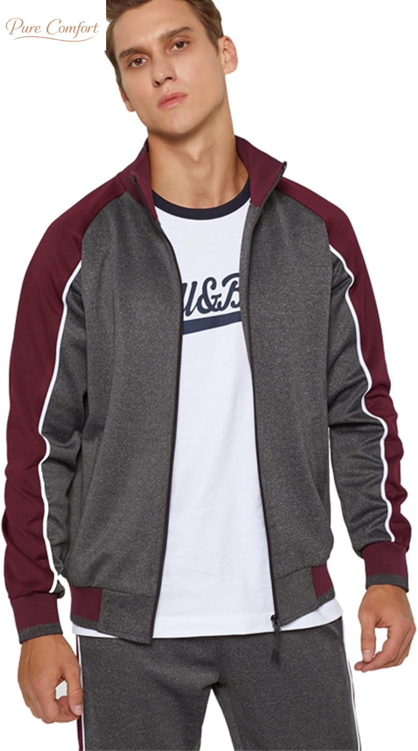 Men'S Tracksuits Sweat Suit Casual Long Sleeve 2 Piece Outfit Sports Jogging Suits Set