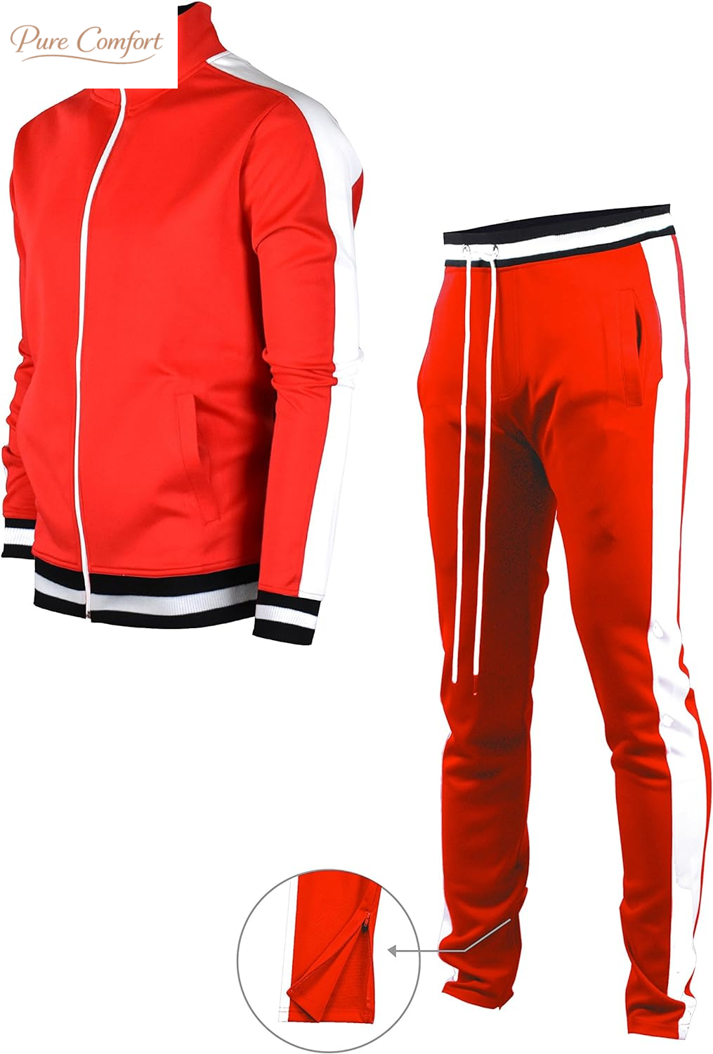-TRACK JACKET Mens Urban Hip Hop Premium Track Jacket - Slim Fit Side Taping Sportswear Urbanwear Streetwear Top
