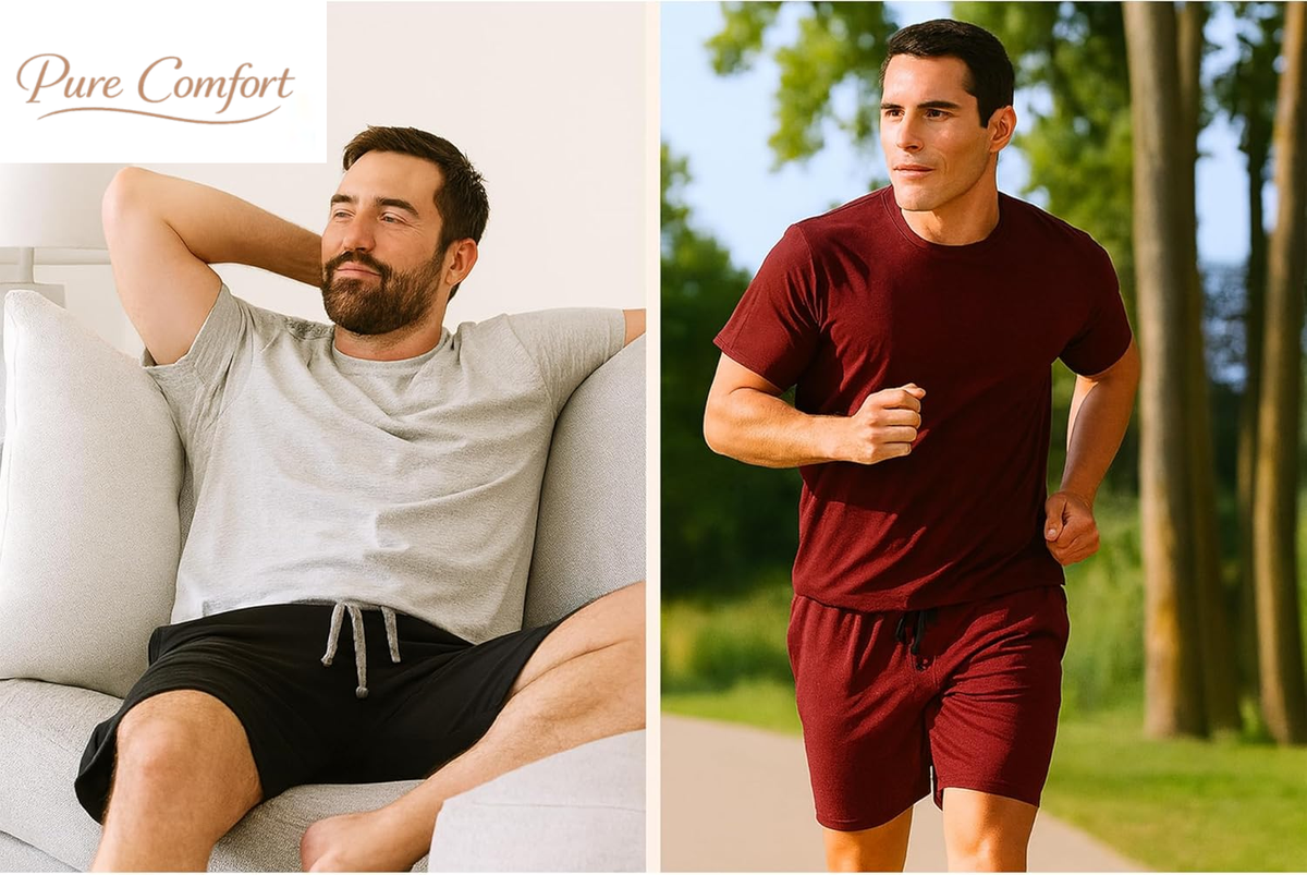 Men’S Sleep Shorts 2 Pack - Cotton, 7.5" Inseam, Athletic, Pajamas, Soft Loungewear, Pantalones Cortos