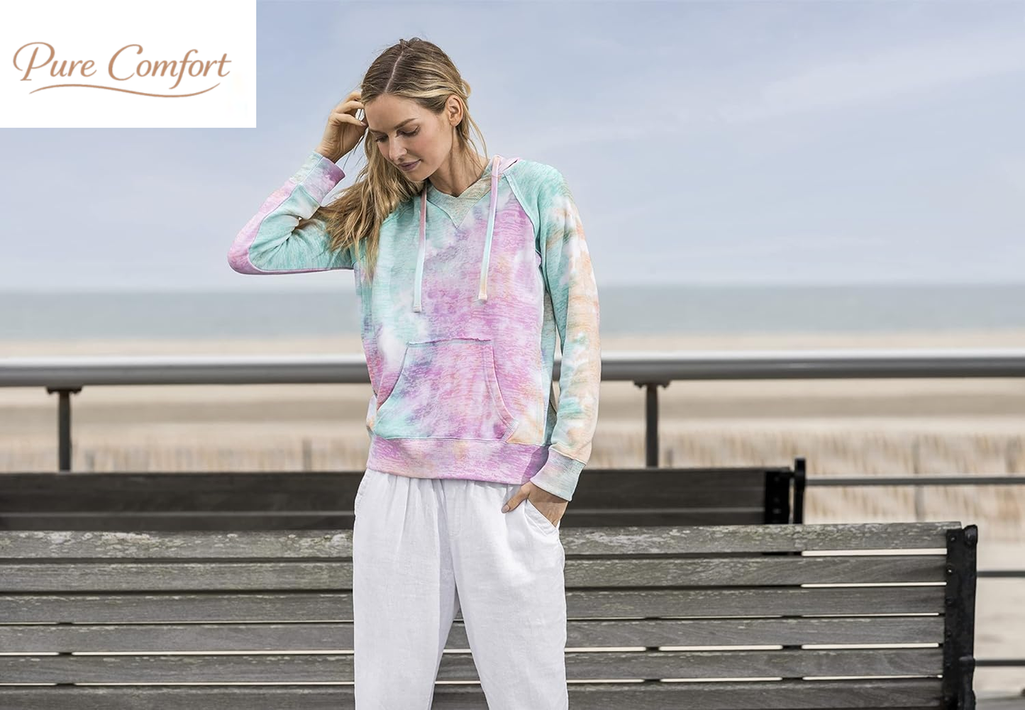 Tie Dye Sweatshirts Hoodies for Women Rainbow Lightweight Pullover - Cotton Fleece Hoodie for Fall Winter Outfits