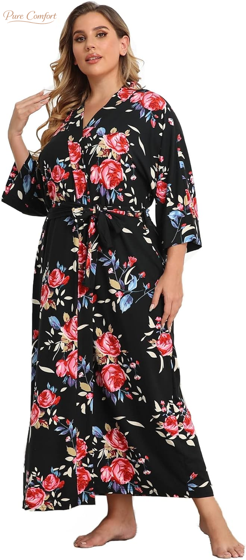 Women'S plus Size Long Robes Kimonos plus Size Maternity Robes Delivery Robes Sleepwear