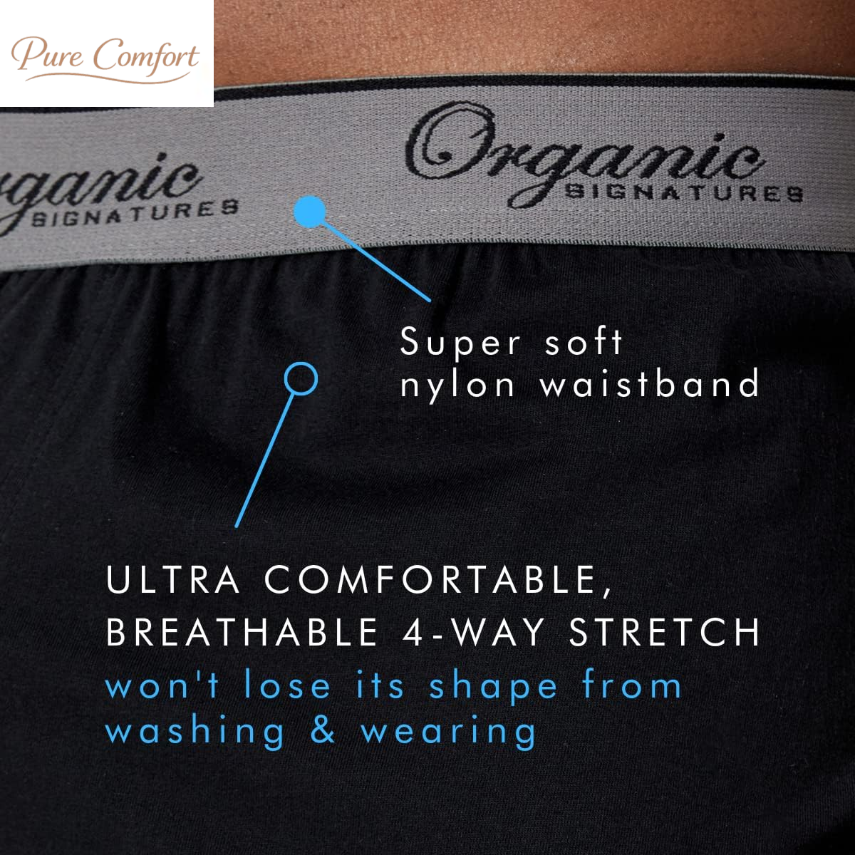 Men'S Boxers 100% Organic Cotton, Soft Boxers for Men, 3-Pack