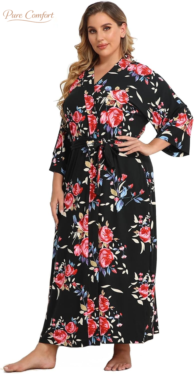 Women'S plus Size Long Robes Kimonos plus Size Maternity Robes Delivery Robes Sleepwear