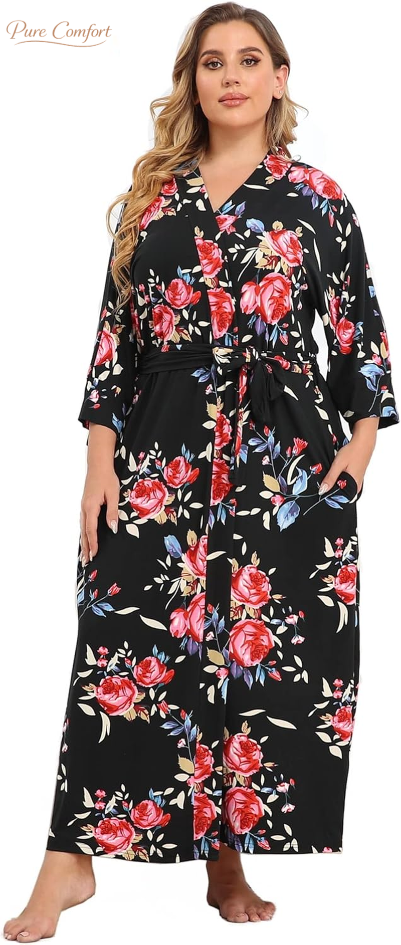Women'S plus Size Long Robes Kimonos plus Size Maternity Robes Delivery Robes Sleepwear