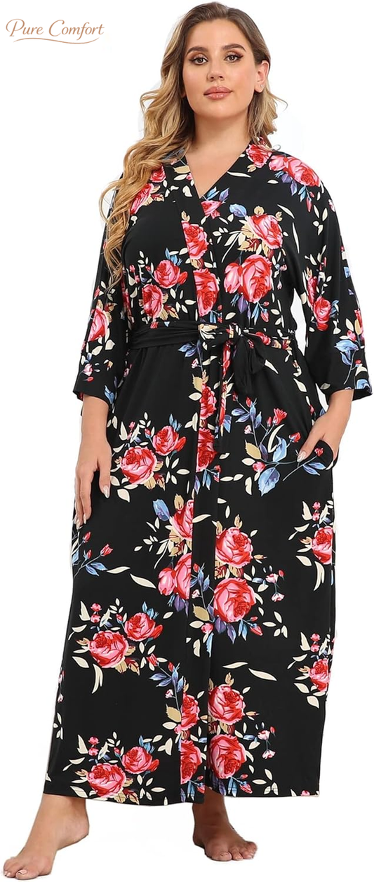 Women'S plus Size Long Robes Kimonos plus Size Maternity Robes Delivery Robes Sleepwear