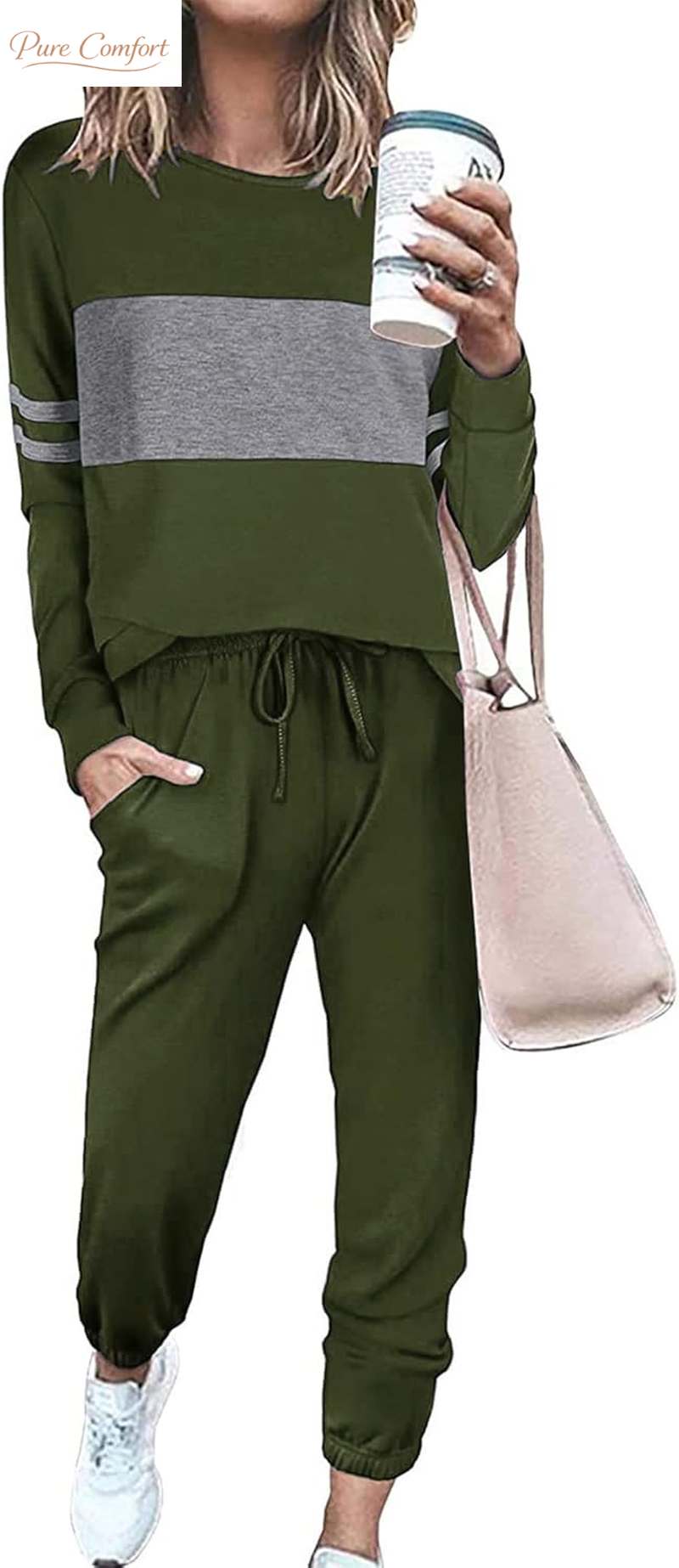 Womens 2 Piece Sets 2026 Long Sleeve Tops High Waisted Sweatpants Lounge Set Fall Fashion Travel Outfits