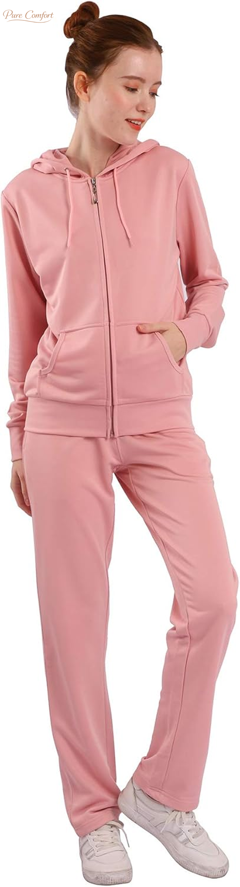 Tracksuit Sets Womens 2 Piece Sweatsuits Fashion Cozy Fleece Zip up Hoodies and Sweatpants Jogging Sets