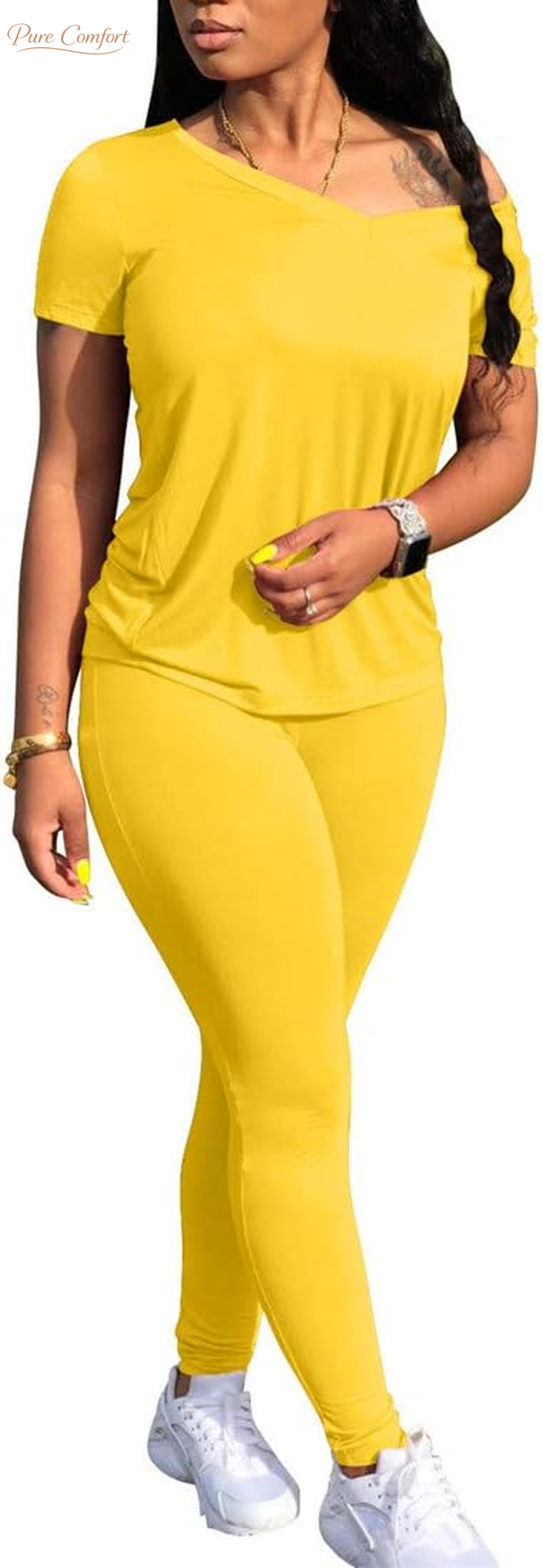 2 Piece Outfits for Women Workout Track Suits Long Sleeve Top Jogger Legging Pants Sets