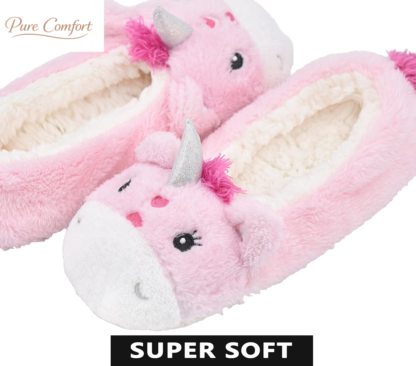 Womens Animal Thick & Warm Slipper Socks with Non Slip Grippers on Bottoms, Character House Shoes, Novelty Slippers for Ladies
