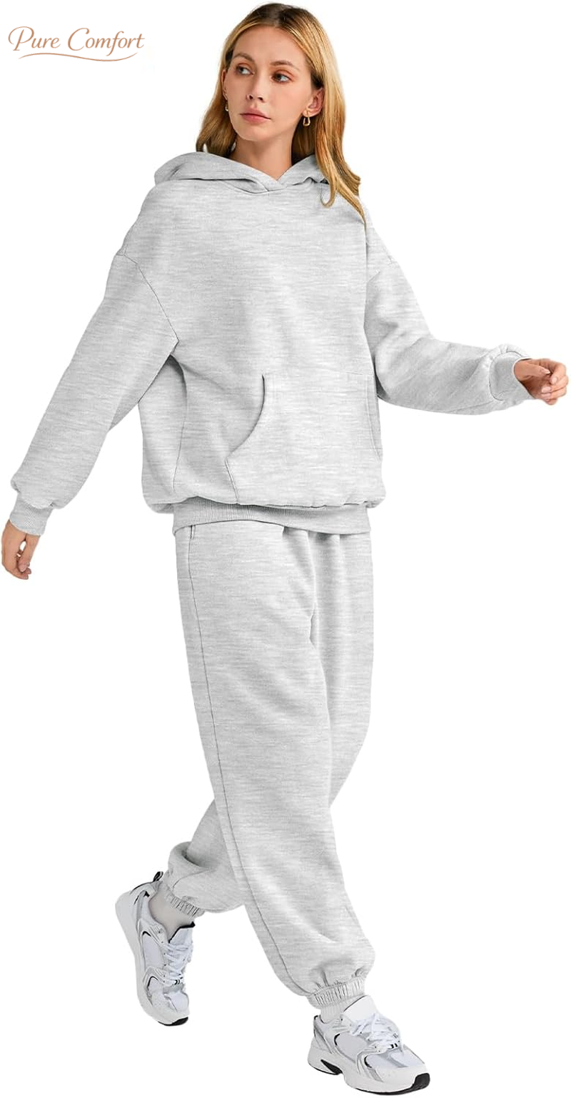 Womens 2 Piece Outfits Lounge Hoodie Sweatsuit Sets plus Size Fall Fashion Clothes Airport Travel Pants Tracksuits