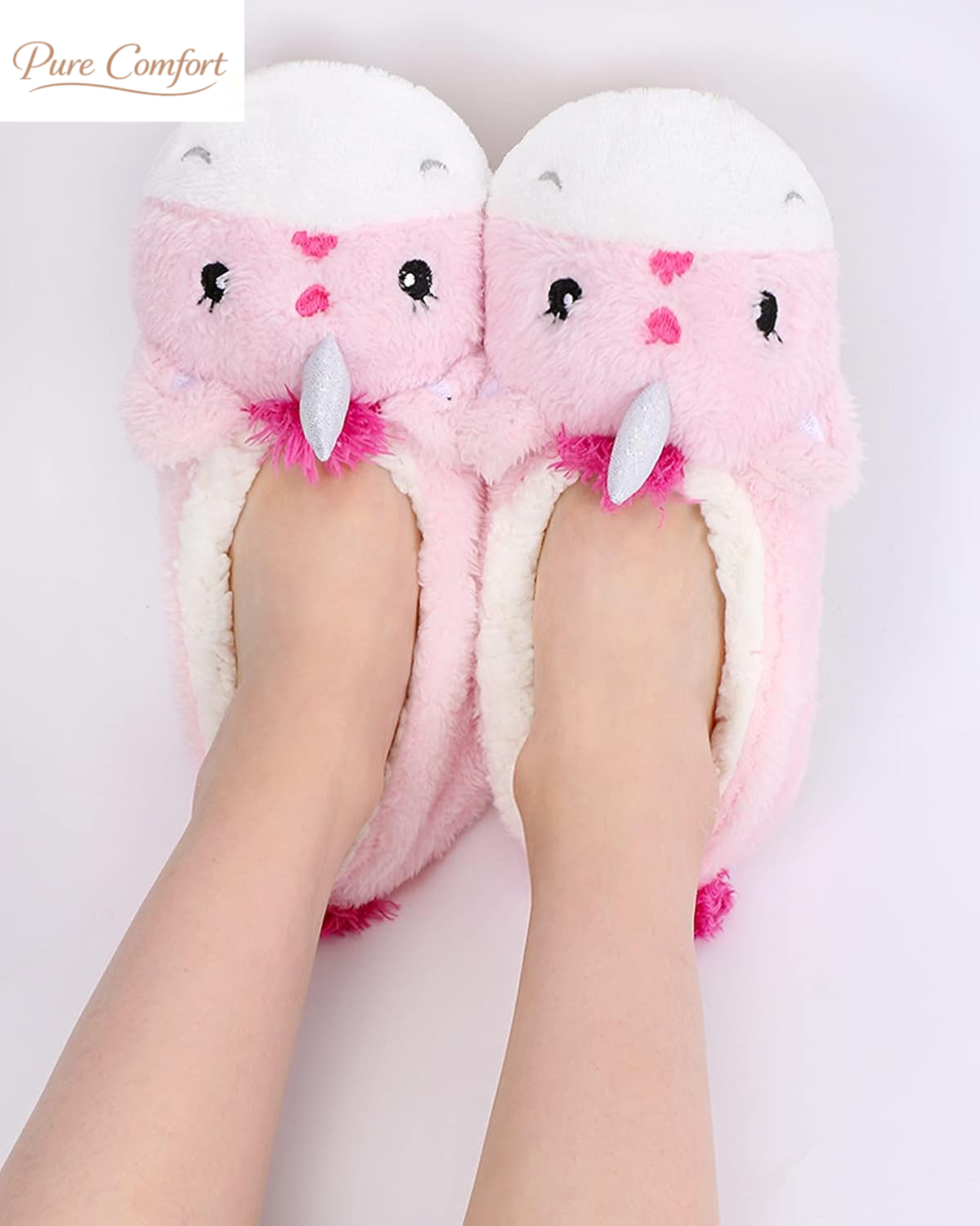 Womens Animal Thick & Warm Slipper Socks with Non Slip Grippers on Bottoms, Character House Shoes, Novelty Slippers for Ladies