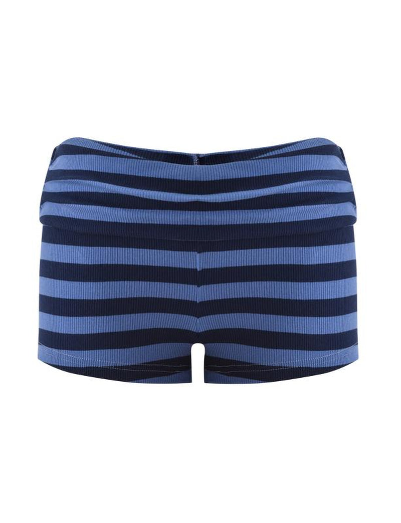 CERYS RIB SHORT - BLUE NAVY STRIPE