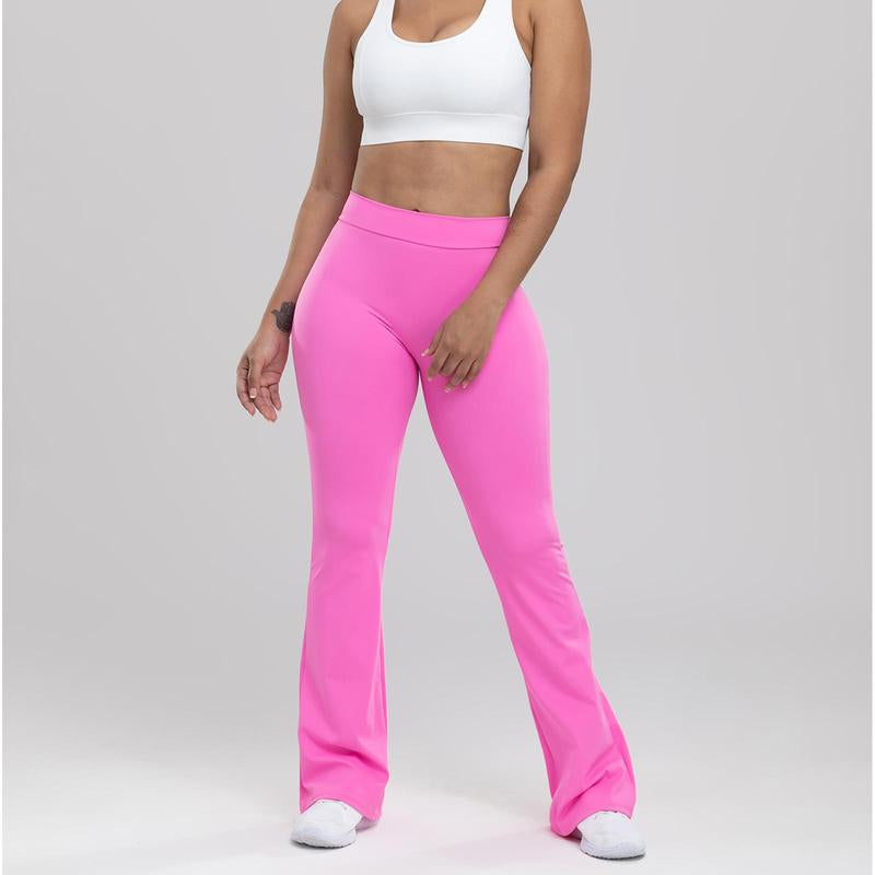 Arsoxy Women V Back Scrunch Butt Flared Leggings Soft High Waisted Booty Tights Workout Gym Flare Yoga Pants