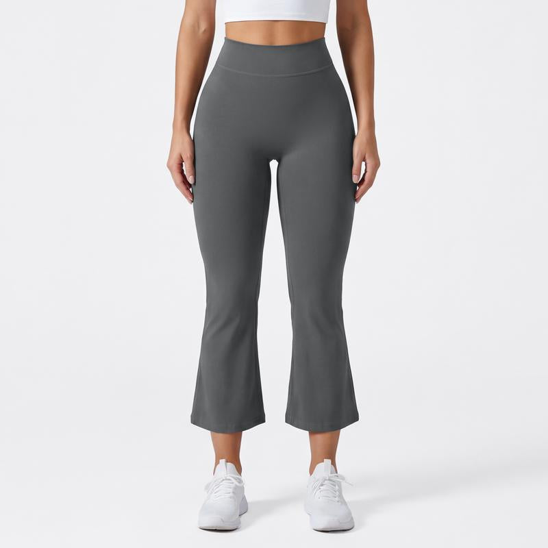 OQQ Women'S Casual Pants Soft Wide Leg Cropped Flare Pants for Women High Waist Comfortable and Elastic Relaxed Trousers